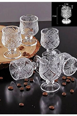 Kristal Kahve Yanı Bardağı 6lı -R1720
