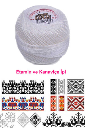 Kaplan Etamin Ve Kanaviçe İpi 8 No Kod/Renk: K.BEYAZ - 