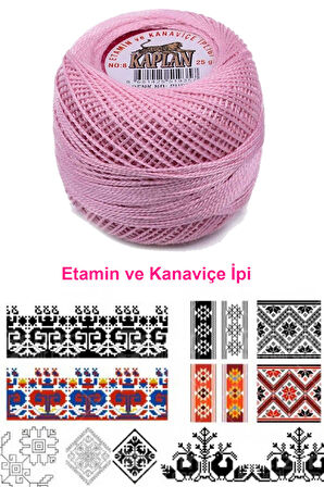Kaplan Etamin Ve Kanaviçe İpi 8 No Kod/Renk: PUDRA - 