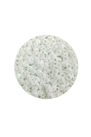 Dökme Cam Kum Boncuk (8/0) 3 mm - 20 Gram - Parlak Beyaz - BNC153