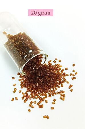 Kesme Cam Boncuk 2mm - 20 Gram - Şeffaf Açık Kahve -BNC343