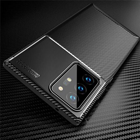 Gpack Samsung Galaxy Note 20 Kılıf Negro Karbon Dizayn Silikon
