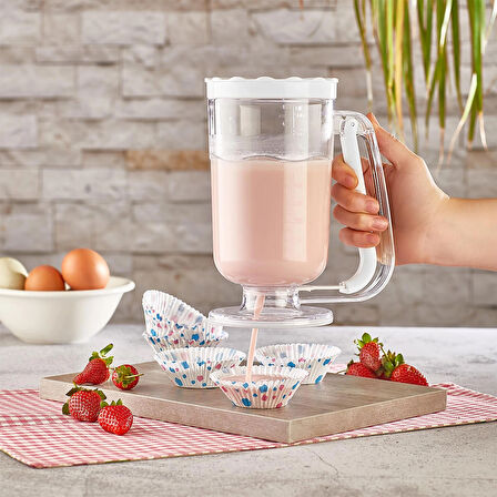 hamur dağıtıcı krep kek muffin pankek porsiyonlayıcı Qlux bpa içermez hamur dağıtıcı porsiyonlayıcı 