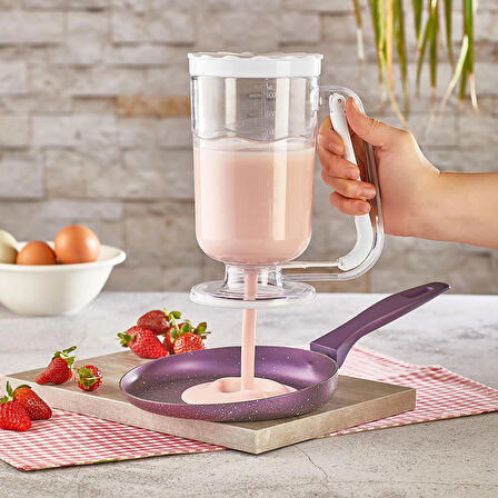 hamur dağıtıcı krep kek muffin pankek porsiyonlayıcı Qlux bpa içermez hamur dağıtıcı porsiyonlayıcı 