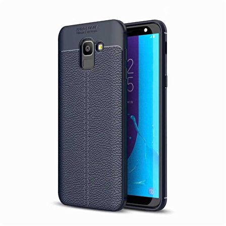 Smcase Samsung Galaxy J6 Deri Dokulu Silikon Kılıf