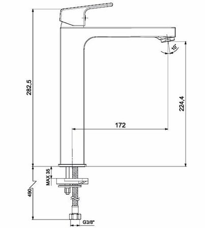 Ar Lunetta Lavabo Bataryası Yüksek Tip Mat Siyah 103588133