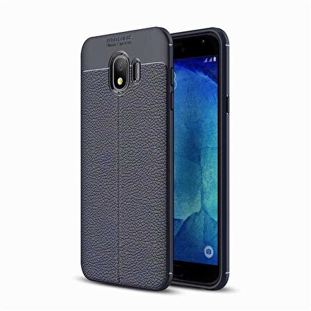Smcase Samsung Galaxy J4 Deri Dokulu Silikon Kılıf