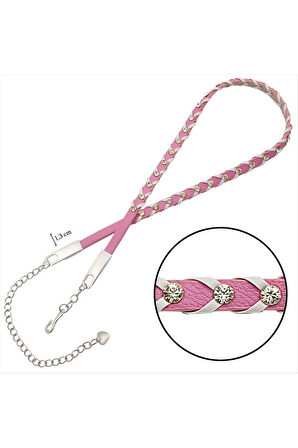 Örgülü Deri Taşlı Kemer