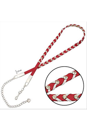 Örgülü Deri Taşlı Kemer