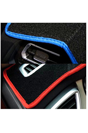 Dacıa Logan / Sandero (2010-2014) 3d Torpido Koruma Kılıfı - Ön Göğüs Kaplama - Siyah Şerit