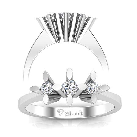 0,15 Karat Pırlanta Tria Yüzük