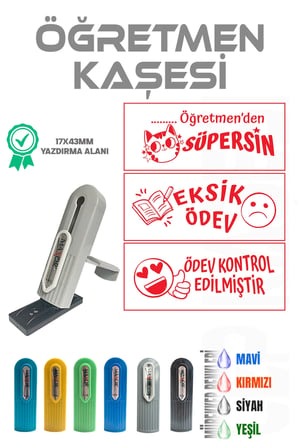 Kendinden Mürekkepli Kaşe Öğretmen Kaşesi Aferin Kaşesi Cep kaşesi 3 lü Set