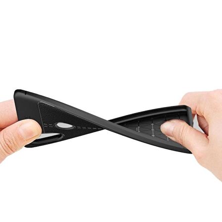 Smcase Xiaomi Mi 8 SE Deri Dokulu Silikon Kılıf