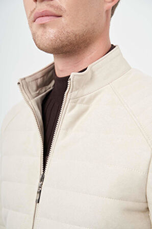 Koyu Bej Suni Deri Hakim Yaka Düz Yırtmaçsız Tam Astar Slim Fit Casual Deri Mont 1038245150