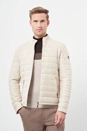 Koyu Bej Suni Deri Hakim Yaka Düz Yırtmaçsız Tam Astar Slim Fit Casual Deri Mont 1038245150