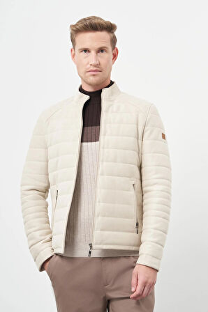 Koyu Bej Suni Deri Hakim Yaka Düz Yırtmaçsız Tam Astar Slim Fit Casual Deri Mont 1038245150