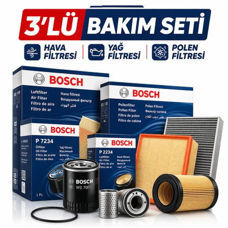 BOSCH Toyota Avensis 1.6 Benzin Filtre Bakım Seti (2009-2018) 3 Lü