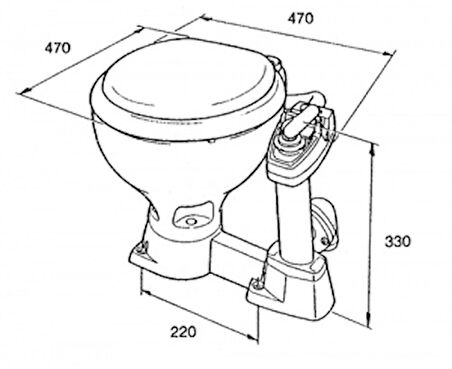 Raske RM69 marine tuvalet. Tip Sealock. Büyük çanak.