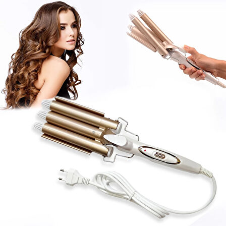 Wag Su Dalgası Saç Maşası 220 Derece 25 Mm Kalın Bukle  GO50606663980