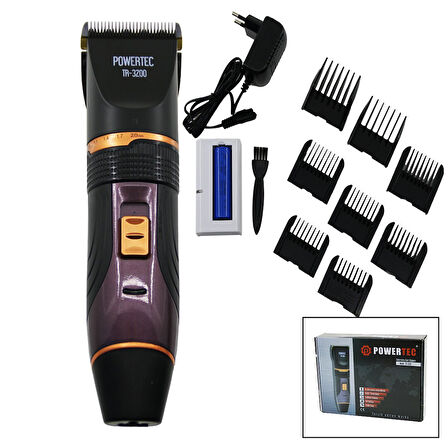 SAÇ SAKAL KESME TRAŞ MAKİNE ÇİFT BATARYA - TARAK AYARI - FİŞ ŞARJLI - 2 KADEME HIZ TR-3200  GO5060Gok110360