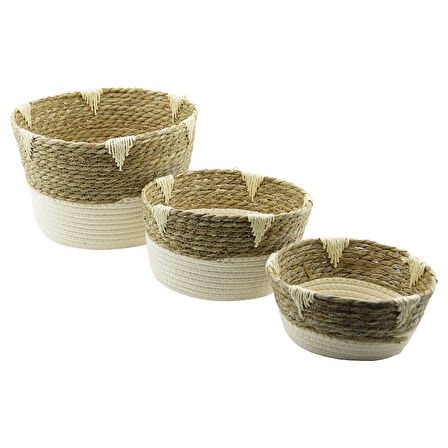3 BOY 2IN1=İP ÖRGÜLÜ - HASIRSEPET - ORGANİZER Ç-T:17-21-23CM--A:22-27-32CM - Y:10.5-14-21CM  GO5060Gok120574