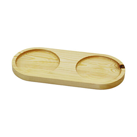 2 BÖLMELİ - OVAL   AÇIK RENK=SADE  AHŞAP YAĞDANLIK ALTLIK  27X12.5CM  GO5060Gok223032