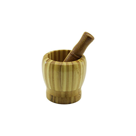 BAMBU AHŞAP - ÇİZGİLİ HAVAN SARIMSAK DÖVECEK FİLELİ  GO5060Gok222893