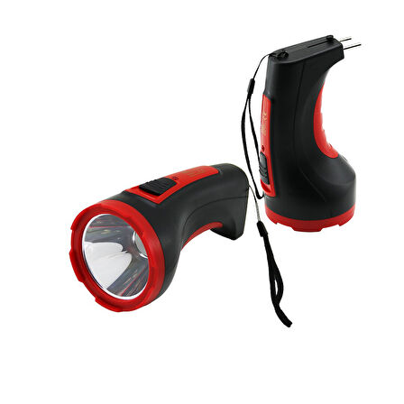 5W TEK LED BOMBELİ GÖVDE FİŞ ŞARJLI EL FENERİ UZUN MESAFELİ  GO5060Gok101260