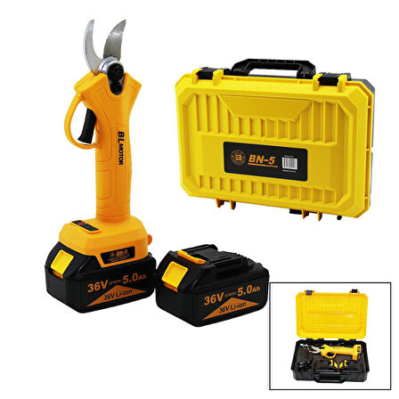 CORDLESS SHEAR YELLOW BN-5 HS-155  ŞARJLI  BAĞ MAKASI  2 BATARYA - 36V 5.0AH  GO5060Gok111673