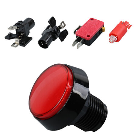 ATARİ BUTONU 12V LEDLİ KAFA ÇAPI 32MM DELİK ÇAPI 24MM IC-180J-1  GO506089MT-23426
