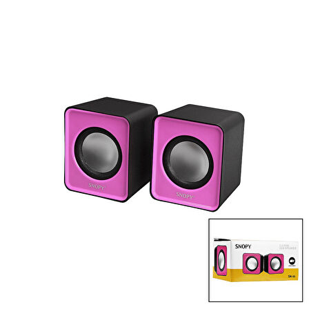 SNOPY SN-66  PEMBE  USB 2.0 MULTİMEDYA 1+1 HOPARLÖR SPEAKER SET 6W (5060)