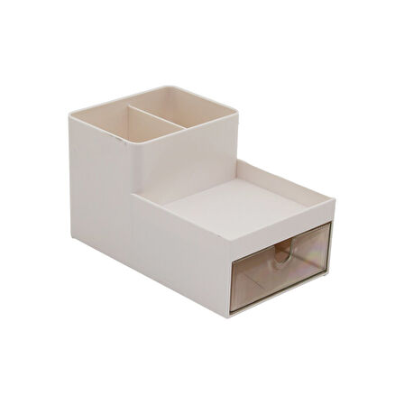 TEK ÇEKMECELİ + 3 BÖLMELİ  PLASTİK MAKYAJ - TAKI ORGANİZER 16X9.5CM - Y: 5--9.5CM (5060)