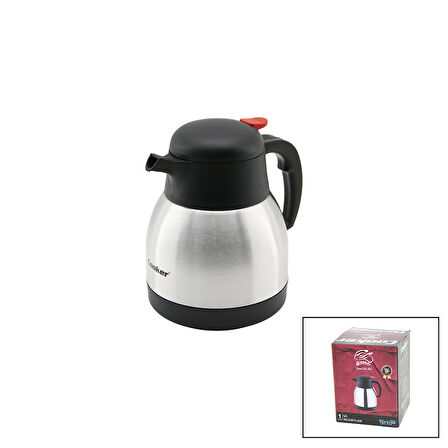 1LT  304 ÇELİK TERMOS INOX SERİSİ 12 SAAT SICAK - 24 SAAT SOĞUK ÇİFT CONTALI KAPAK CKR-2035 (5060)