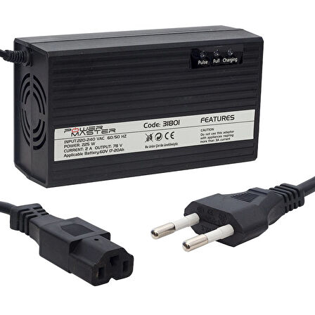 60 VOLT - 20 AMPER ELEKTRİKLİ BİSİKLET ŞARJ CİHAZI (5060)