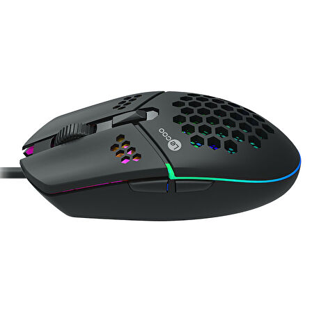 LECOO MS105 3200 DPI 6 TUŞLU KABLOLU RGB LED AYDINLATMALI GAMING MOUSE (5060)