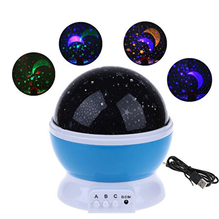 STARMASTER KLC-03 3 X KALEM PİLLİ + 5 VOLT YILDIZ YANSITMALI KÜRE TİP GECE LAMBASI 012-011 (5060)