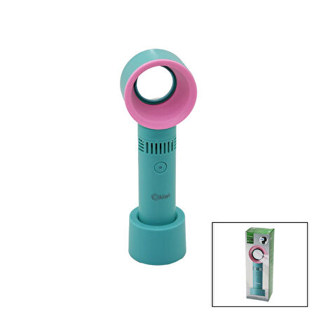 KİWİ KFAN-7610  TAŞINABİLİR  EL FANI  GİZLİ PERVANELİ   USB ŞARJLI   MASA ÜSTÜ KULLANIM APARATLI   3 KADEME HIZ (5060)
