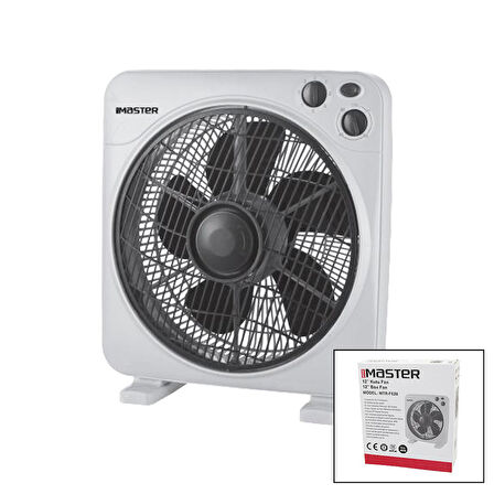 12 İNÇ  KUTU FAN  VANTİLATÖR  3 KADEME HIZ   5 PLASTİK KANAT  40W   60DK.ZAMAN AYARLI  MTR-F620 (5060)