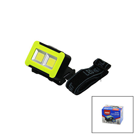 PİLLİ 3W COB LED KAFA LAMBASI FENER 3-KADEME IŞIK AYARI - FLAŞÖR  4.5V 150LÜMEN (5060)