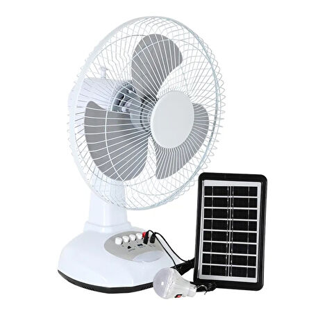 3 KADEMELİ FAN VANTİLATÖR AMPUL - LEDLİ - SOLARLI POWERBANK (5060)