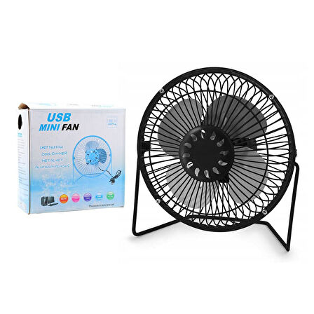 USB MINI FAN YR-F002 DP-385 USB - MİNİ FAN MASA ÜSTÜ VANTİLATÖR ÇAP:18.5CM METAL KASA - AYAK 4-METAL PERVANE (5060)