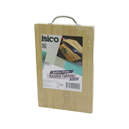 20X30 X 1.7CM LUX AHŞAP BAMBU KESİM PANOSU - KESME TAHTASI METAL KULPLU (5060)