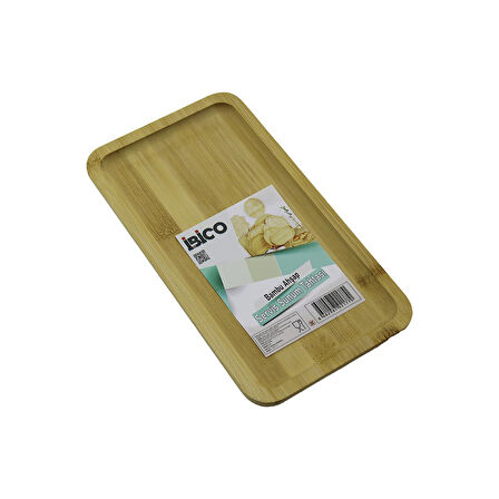 DİKDÖRTGEN AHŞAP BAMBU SERVİS SUNUM TEPSİ - TAHTASI MİNİ TEPSİ 25 X 14 X 1.4CM (5060)