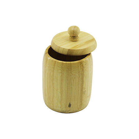 NO-8 AHŞAP - BAMBU ŞEKERLİK KAPAKLI ÇAP: 7.5CM DERİNLİK: 8.5CM (5060)