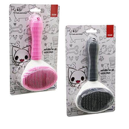 PRATİK PET TÜY FIRÇASI KEDİ - KÖPEK TARAK - TEMİZLİK FIRÇASI BAS=TARAK TEMİZLE TUŞLU PET SHOP (5060)