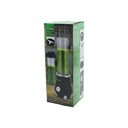 KİWİ KSB-2214 STANDLI BLENDER 250W 500MLPASLANMAZ ÇELİK BIÇAK 2İN1 ŞİŞE=BLENDER HAZNE- MATARA=TAŞIMA KULPLU (5060)