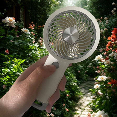USB ile Şarj Olabilen 3 Ayarlı Fan Modlu Çanta Tipi El Fanı (5060)