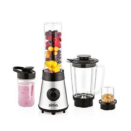 BUZ KIRICI - KAHVE ÖĞÜTÜCÜ HAZNELİ - ŞİŞELİ ÇOK AMAÇLI SMOOTHIE BLENDER 800ML - 500W SHB-3190 (5060)