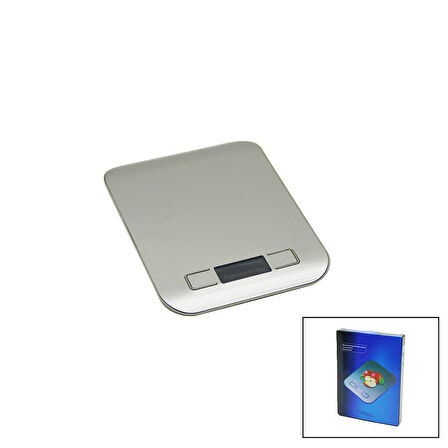 3 KAPASİTE=1000-3000-5000GR/1GR 180X140X18MM DİJİTAL PLATİN MUTFAK TERAZİ - TARTI PİLLİ= 2PCS İNCE (5060)