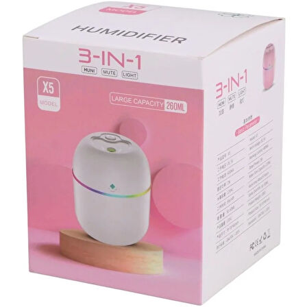 Mini Hava Nemlendirici 3in1 H2O Humidifier220ml (5060)